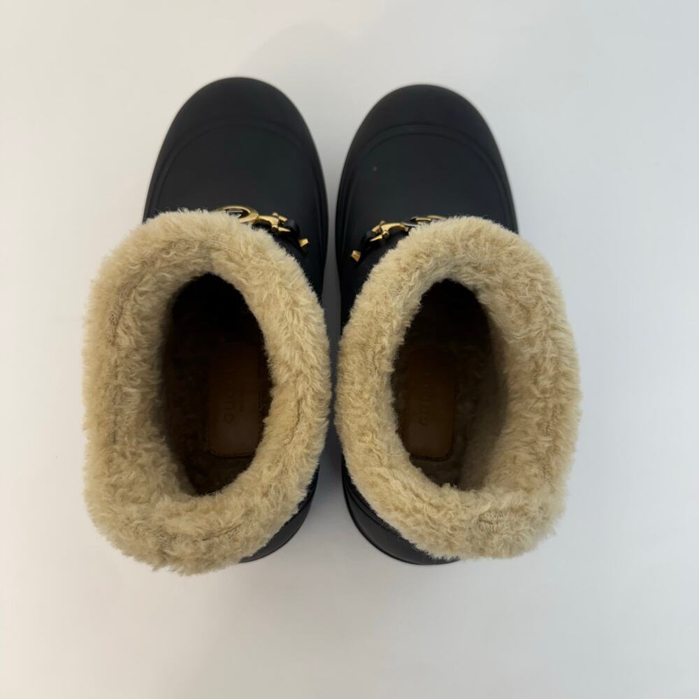 Gucci Crosby Rubber Ankle Boots Shearling Lining GG Horsebit Women's 40 (US10) - Picture 11 of 16